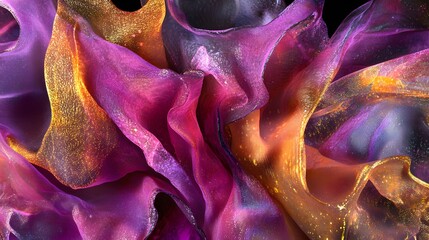 Abstract Purple Gold Shimmering Fabric Texture