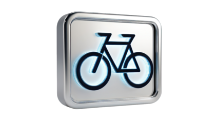 Metallic bicycle icon