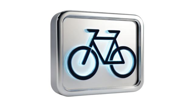 Metallic bicycle icon