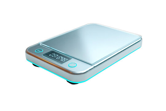 Digital kitchen scale, light blue, modern design