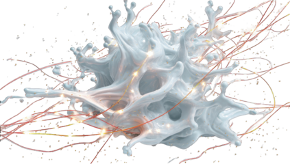 Abstract, flowing, light-filled form