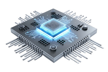 3D rendering of a microprocessor chip