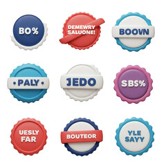 A visual composition showcasing a selection of dynamic, color-coded emblems for various purposes