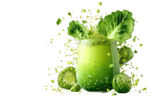 Vibrant green smoothie with kale and kiwi