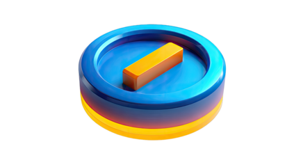 3D rendered button with a horizontal bar