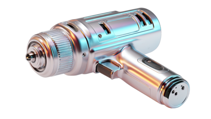Futuristic drill in a vibrant metallic finish