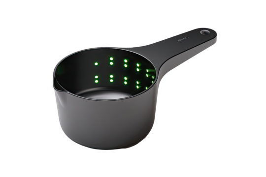 Modern measuring cup with illuminated markings