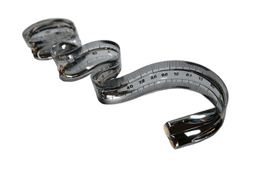 Spiral measuring tape, 3D render