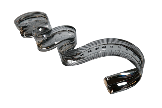 Spiral measuring tape, 3D render