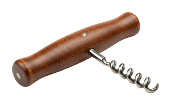 Wine opening action with corkscrew home kitchen product cozy environment wine enthusiast concept. Cut out PNG