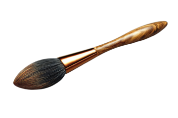 Makeup brush, oval head, wood handle