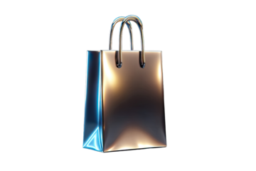 3D rendering of a metallic shopping bag