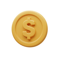 Obraz premium A gleaming golden coin, meticulously rendered in a style, showcases a prominent dollar sign, symbolizing wealth and financial transactions against a dark backdrop.