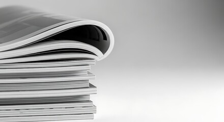 Stack of Publications Magazines on White Tabletop Surface