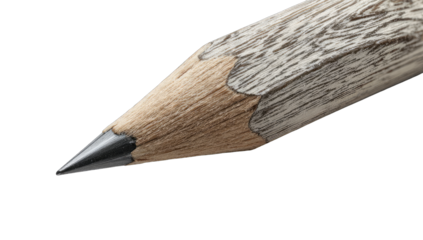 Close-up of a pencil's tip and wooden body