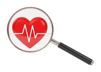 Health check analyzing heartbeat trends medical facility infographic clinical setting vital signs. Cut out PNG