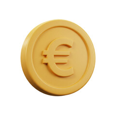 Obraz premium A golden coin, meticulously rendered in a three-dimensional style, showcasing the Euro currency symbol, isolated against a stark black background, perfect for financial themes.