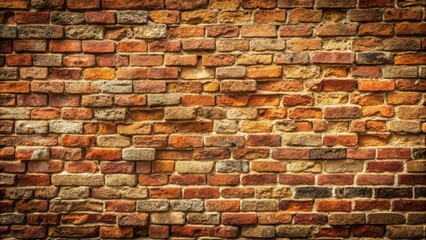 Ancient Stone Wall with Weathered Brick Pattern, organic feel, aged appearance