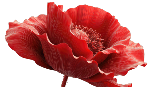 Close-up of a vibrant red flower - Powered by Adobe