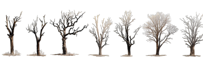 Row of stylized winter trees (2)