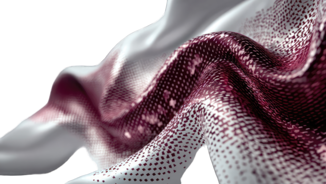 Abstract image of flowing fabric with a patterned design