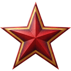 Obraz premium Ornate Red Star Emblem with Golden Trim - A Symbol of Achievement and Recognition