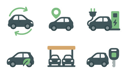 Fototapeta premium Set of dark hazard symbols including toxic biohazard radioactive and flammable signs