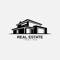 Elegant luxury home and property logo template for realtor, housing, and property development
