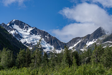 Fototapeta premium Byron Glacier Road, Anchorage is in Southcentral Alaska.