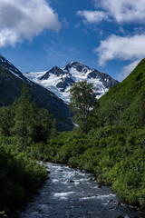 Fototapeta premium Byron Creek. Byron Glacier Road, Anchorage is in Southcentral Alaska.