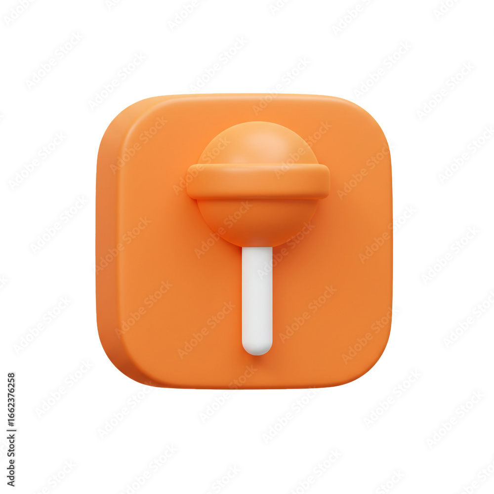 Poster a vibrant, three-dimensional rendering showcases a delightful lollipop perched atop a pristine white