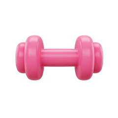 A vibrant, three-dimensional rendering showcases a pink dumbbell, perfectly centered against a stark black backdrop, emphasizing fitness and exercise equipment.