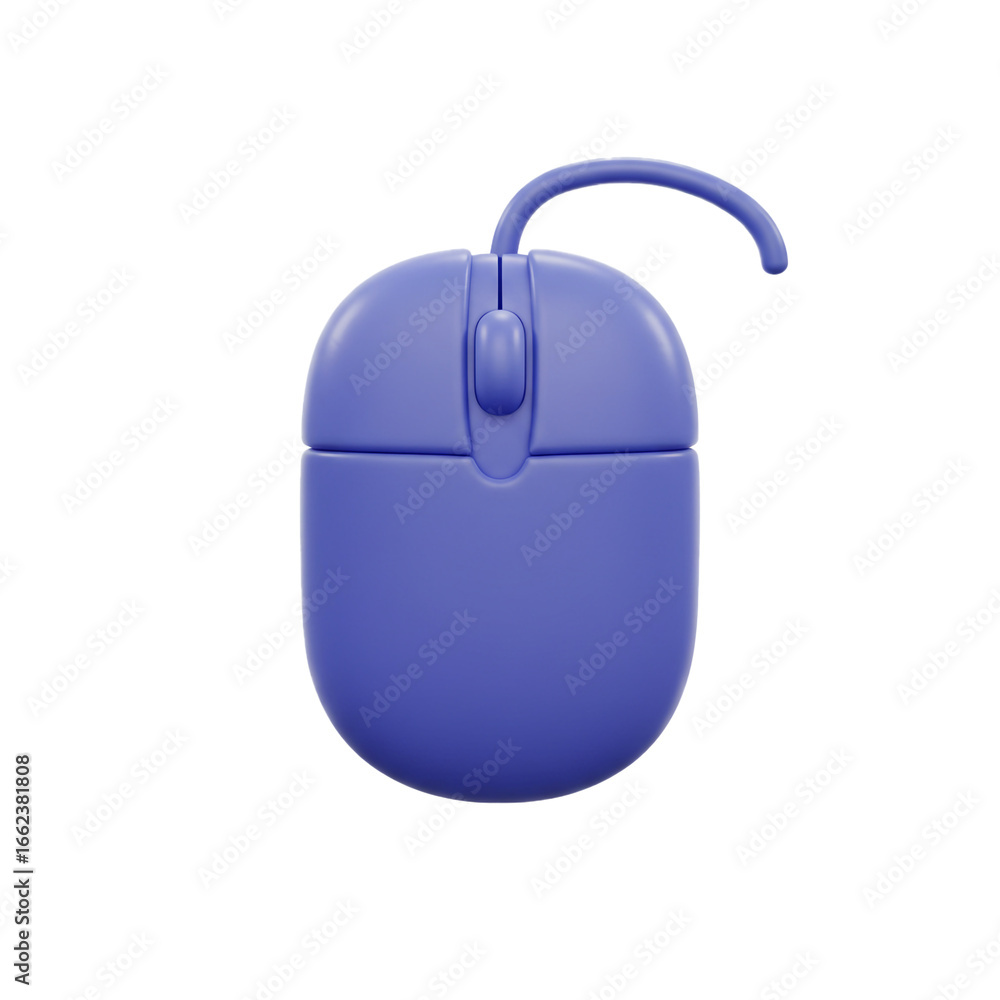 Poster a sleek rendered purple computer mouse, an essential tool for precise digital interaction and naviga