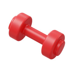 A vibrant red dumbbell, perfectly rendered against a stark black backdrop, symbolizes strength, fitness, and the dedication required for achieving physical goals through weightlifting exercises.