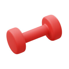A vibrant red dumbbell rests against a stark black background, showcasing its smooth, rounded form and highlighting its potential for strength training and fitness routines.