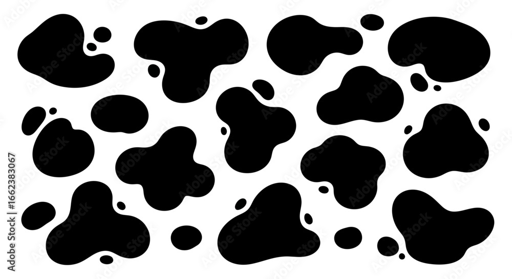 Aufkleber abstract black ink blot collection on white background for creative design projects and artistic vis