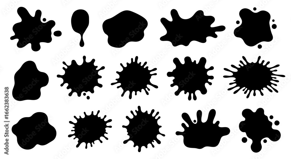 Aufkleber collection of vector ink splatters and blobs for grunge effects and artistic design elements in grap