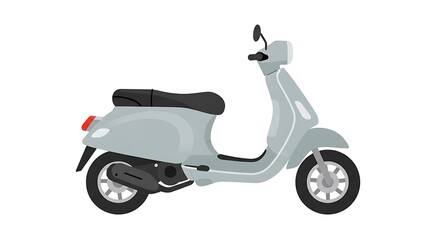 Obraz premium Modern gray scooter illustration against a clean white backdrop, ideal for various design needs