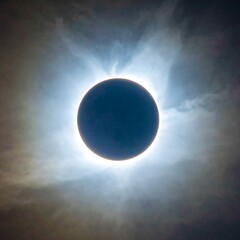 Obraz premium Total solar eclipse, dramatic sky