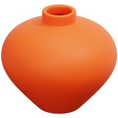 3D Orange Vase Pot Icon