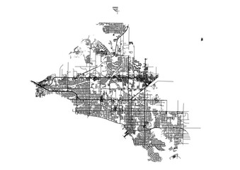 Vector highway and building map of Panama City in Panama
