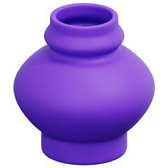 3D Purple Vase Pot Icon