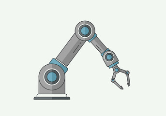 Illustration of a robotic arm, designed for industrial automation and manufacturing processes.