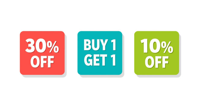 Limited time offers with 30 percent discount plus buy one get one and save 10 percent deal for retail promotion excitement