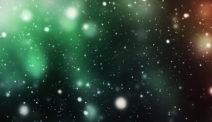 Fototapeta premium Winter Snowflakes Background with Green Gradient