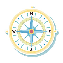 Detailed illustration of a classic compass, showing directions for navigation and travel.