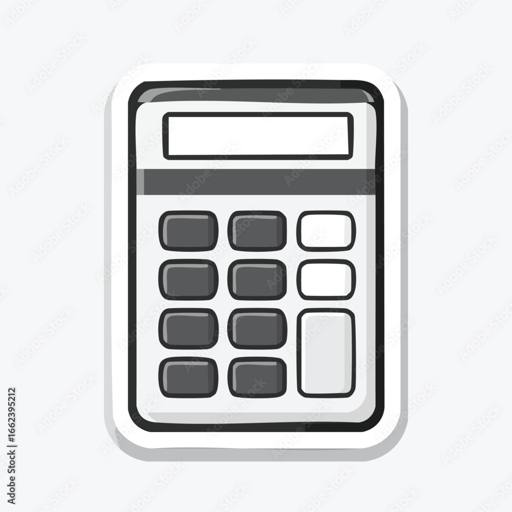Aufkleber a detailed illustration of a calculator with buttons and a display screen for mathematical calculati