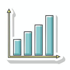 A business chart illustrating growth and progress with ascending vertical bars.