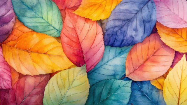 Handmade colorful paper leaves forming a vibrant fall backdrop.
