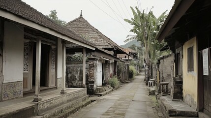 Serene Morning in a Traditional Javanese Village, A Glimpse into Rural Life
